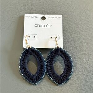 Chico's Midnight Blue Oval Earrings